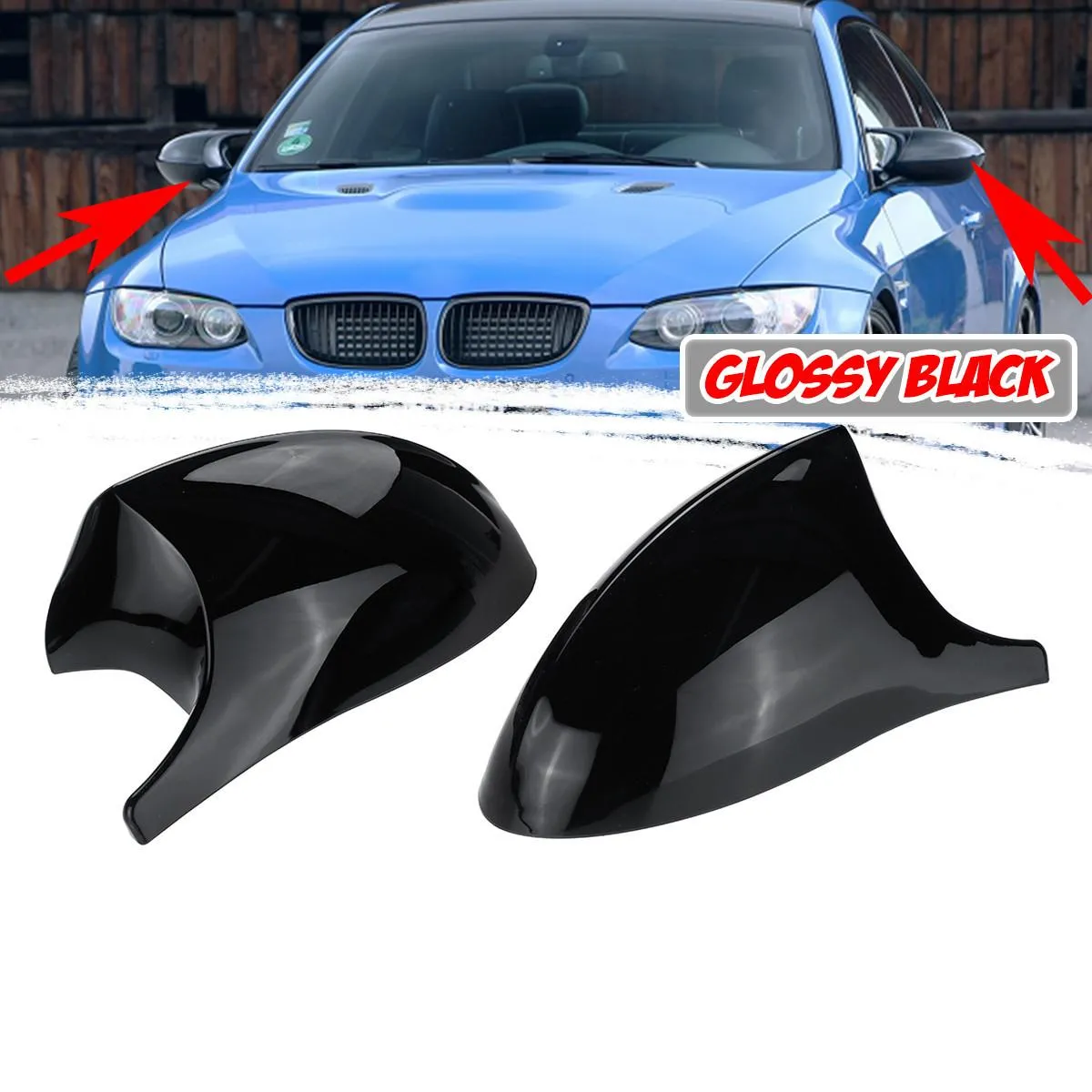 M3 Style 2pcs E90 Auto Rückspiegel Abdeckung Cap Ersatz Spiegel Kappe Abdeckungen für BMW E90 E91 E92 E93 E81 E82 E87 E88 PRE-LCI