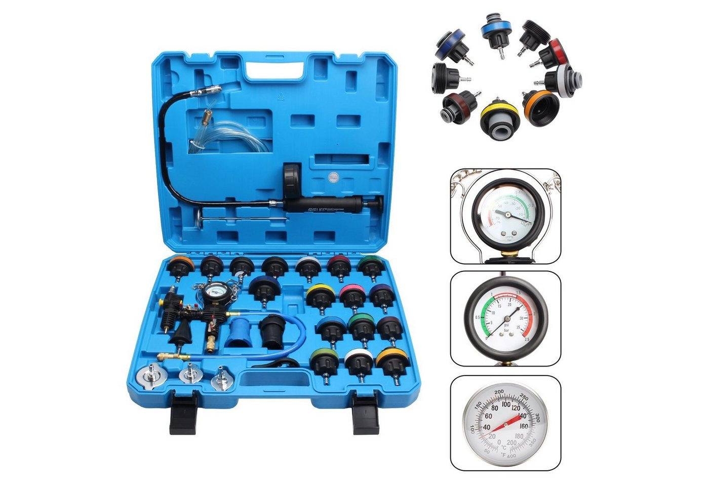 CCLIFE Multitool 28tlg Kühlsystem Abdrückgerät Prüfgerät Tester Abdrücken Vakuum Prüfer