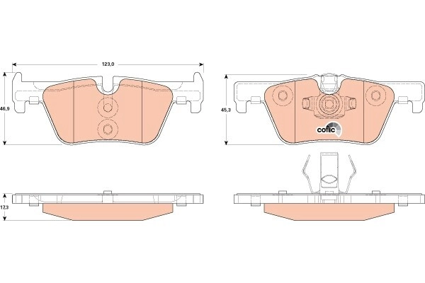 TRW Bremsbeläge Hinten (GDB1919) für BMW 1 4 3 2 | Scheibenbremsbelagsatz,