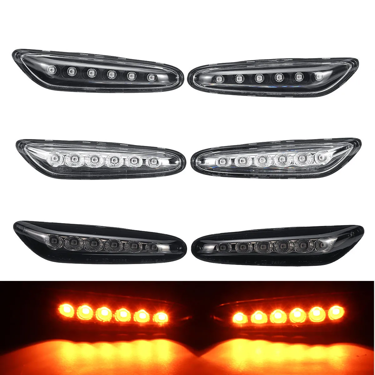 LED Seitenmarkierungs Blinker Repeater Lampen Gelb Paar für BMW E46 E60 E81 E83 E87 E90 E91