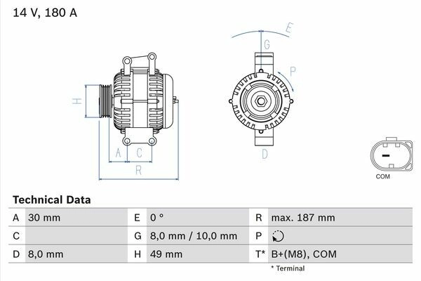 BOSCH Lichtmaschine 14V 180A für BMW 6 3 5 7 1