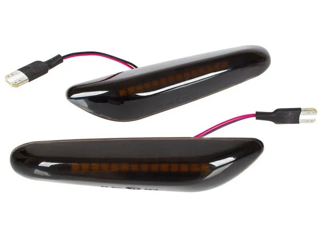 2x DYNAMISCHE LAUF LED Seitenblinker Schwarz für BMW 3er E90 E91 E92 E93 04-13