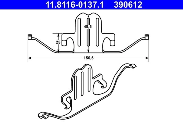 ATE Feder, Bremssattel vorne rechts links  für BMW 34116776526 34116763028 34116798879 11.8116-0137.1