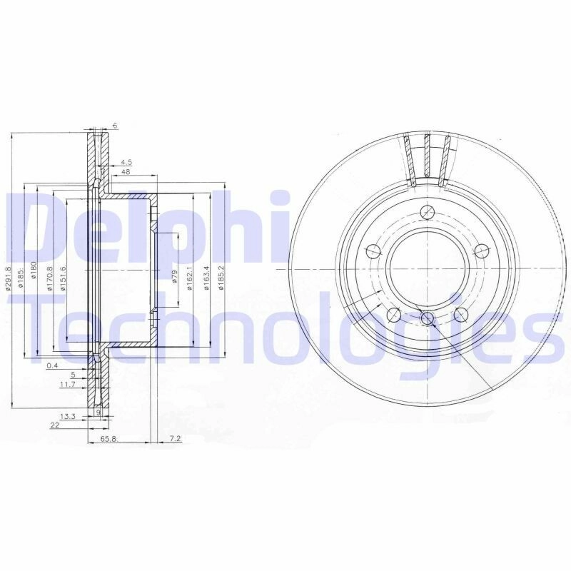 DELPHI Bremsscheibe vorne rechts links belüftet 292mm für BMW (BRILLIANCE) 34116854997 34116764641 BG3900C