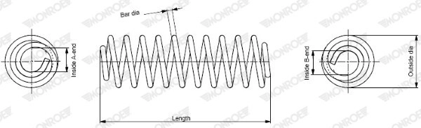 MONROE Fahrwerksfeder OESpectrum SPRINGS hinten rechts links  für BMW 6767337 31336767337 SP3434