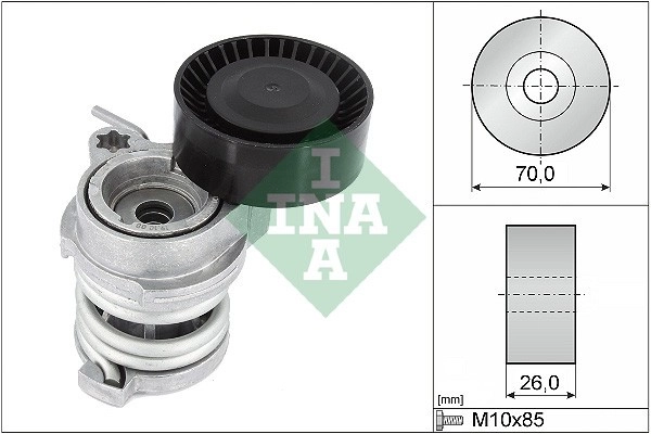 INA Riemenspanner, Keilrippenriemen  70mm für MINI BMW (BRILLIANCE) 7516897 7524267 1440377 534 0708 10