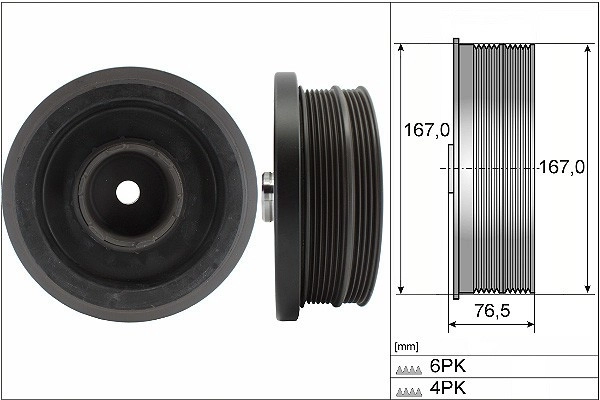 INA Riemenscheibe, Kurbelwelle  167mm für MINI BMW 11237801977 7793882 7801977 544 0082 10