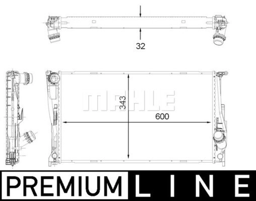 MAHLE Kühler, Motorkühlung BEHR HELLA SERVICE *** PREMIUM LINE  für BMW 17117547059 7547059 CR 1923 000P