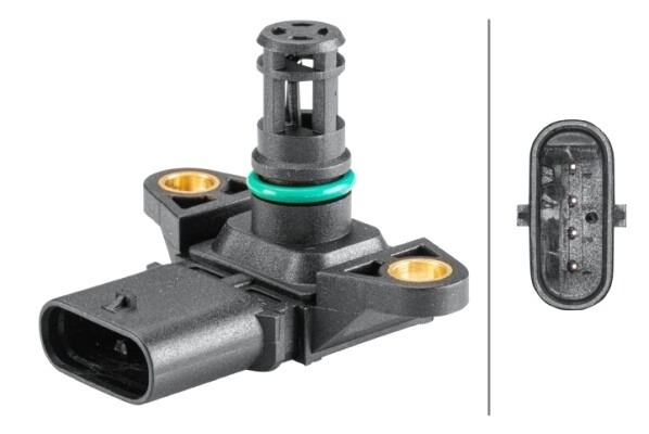 HELLA Sensor, Ladedruck Saugrohrdruck Ladedruck,Sensor, rechts geschraubt für BMW 7599042 759904201 13627599042 6PP 358 152-381