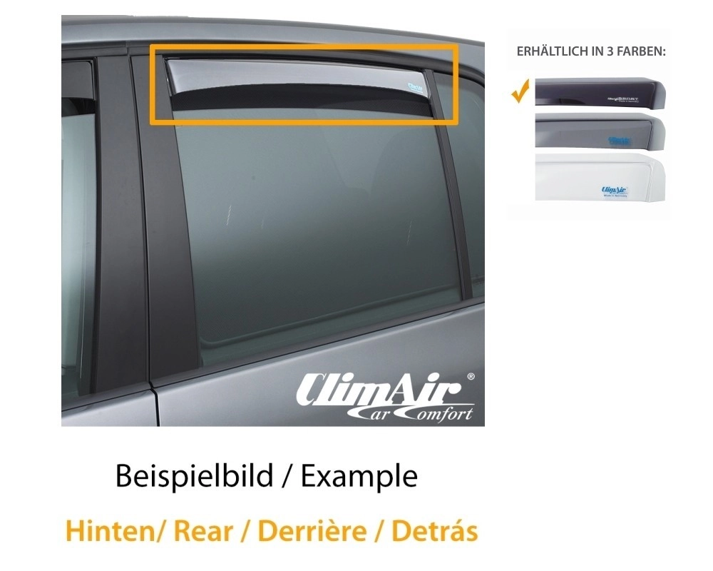 ClimAir Master (hintere Türen) stark getönt Windabweiser Fensterschacht schwarz für BMW CLS0044015D