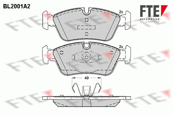 FTE Bremsbelagsatz, Scheibenbremse 9010587 vorne rechts links  für BMW (BRILLIANCE) 6769763 6769951 34116767147