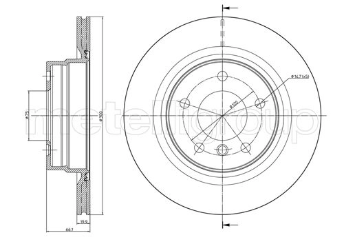 METELLI Bremsscheibe 23-0818C hinten rechts links belüftet 300,0mm für BMW 34216792227 34216764651 34216855007