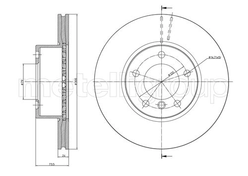 METELLI Bremsscheibe 23-0870C vorne rechts links belüftet 300,0mm für BMW 34116854998 34116764643 34116772669