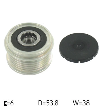 SKF Generatorfreilauf VKM 03511  53,8mm für VAUXHALL OPEL 13258483 1204177