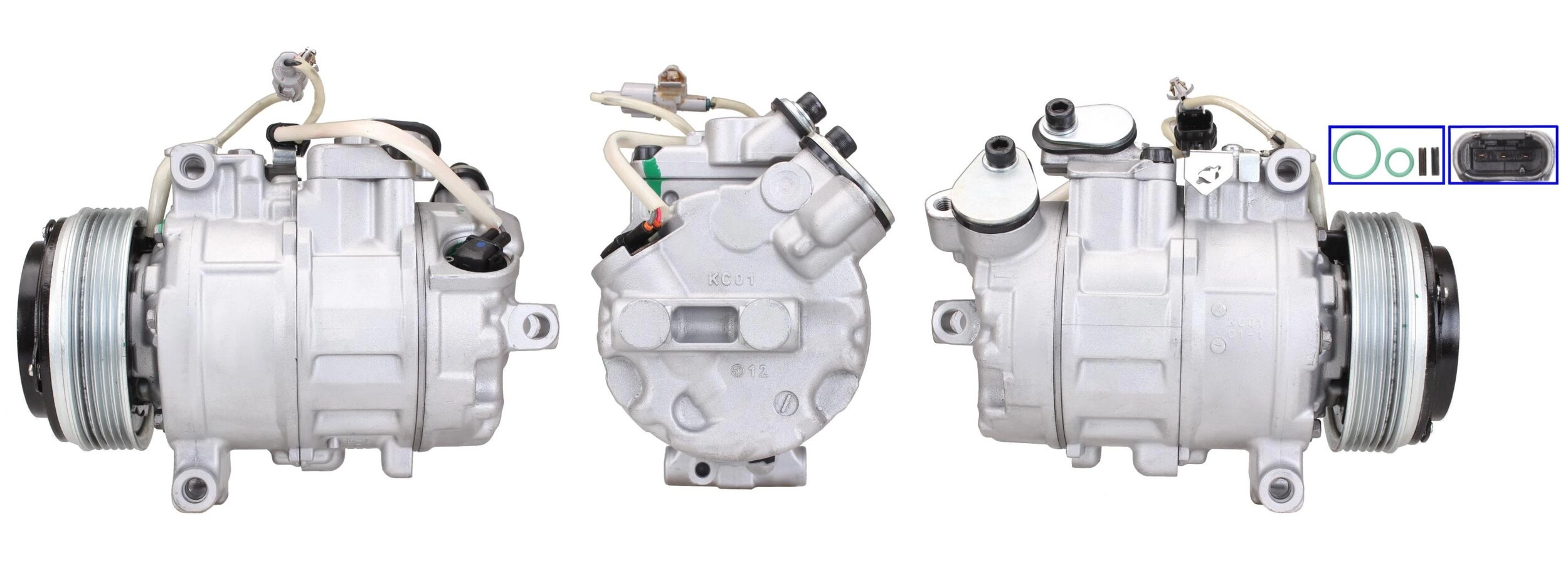 ELSTOCK Kompressor, Klimaanlage 51-0761 mit Dichtungen für BMW 6987862 64526987862-03 64526987862