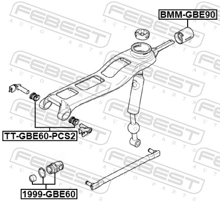 FEBEST Buchse, Wähl-/Schaltstange BMM-GBE90  31,3mm für BMW 25111221736 25111222015