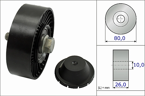 INA Umlenk-/Führungsrolle, Keilrippenriemen 532 0512 10 Ø80mm 80mm für MINI BMW (BRILLIANCE) 7535860 11287535860