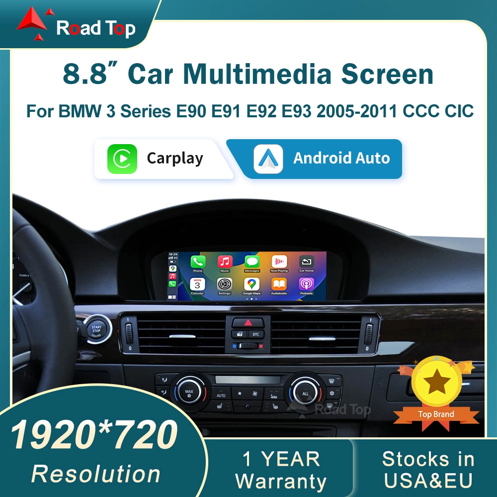 8,8'' Kabelloses CarPlay Android Auto für BMW Serie 3 5 E60 E61 E90 E91 E92 E93 CCC CIC System Multimedia-Displaybildschirm