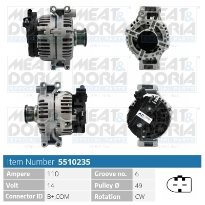 MEAT & DORIA Generator 5510235 14V 110A für STEYR BMW 12317521489 12317521488 7532968
