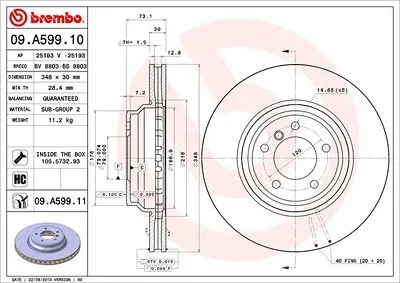 BREMBO COATED DISC LINE Bremsscheibe 