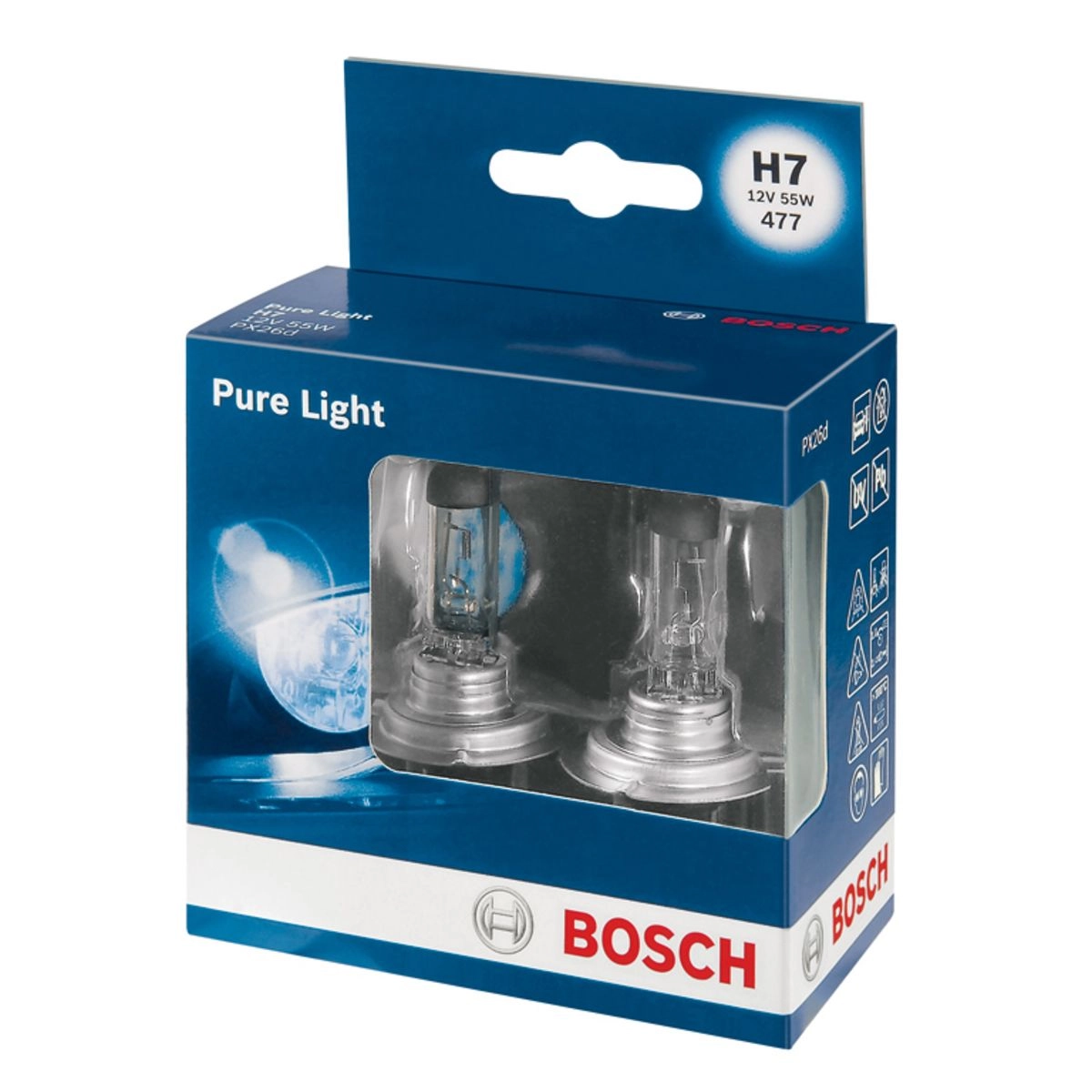 BOSCH Glühlampe, Fernscheinwerfer  12V, 55W, H7