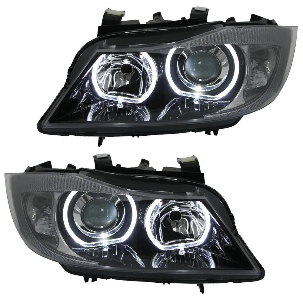 Scheinwerfer Angel Eyes BMW E90 E91 Bj. 2005-2008 Schwarz