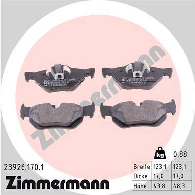 Zimmermann Bremsbeläge hinten BMW 1er E81 E87 3er E90 X1