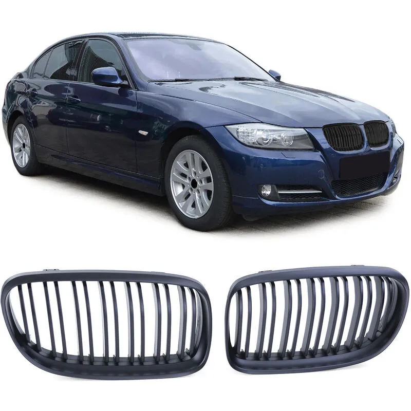 Tenzo-r - Sport Kühlergrill Nieren Doppelsteg schwarz matt für BMW 3er E90 E91 08-12