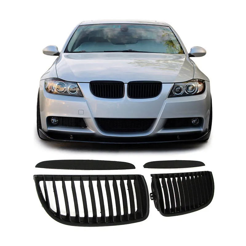 Tenzo-r - Sport Nieren Kühlergrill schwarz matt + Leisten BMW 3ER E90 E91 05-08
