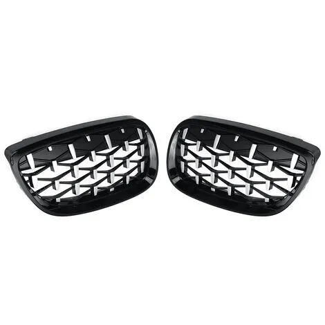 2 STÜCKE Schwarz und Chrom Diamant Meteor Kühlergrill für BMW 3er E90 E92 E93