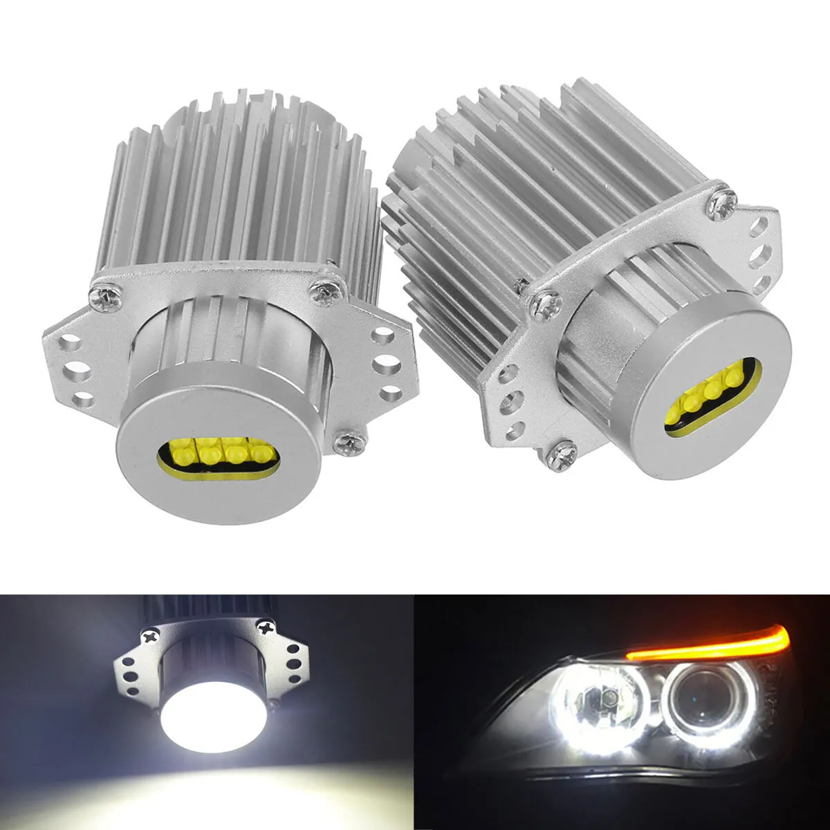 80W LED Angel Eyes Lights Glühbirnen Fehlerfrei 6000K Weiß für BMW E90 E91 3er 325i 328i 335i 2004-2008