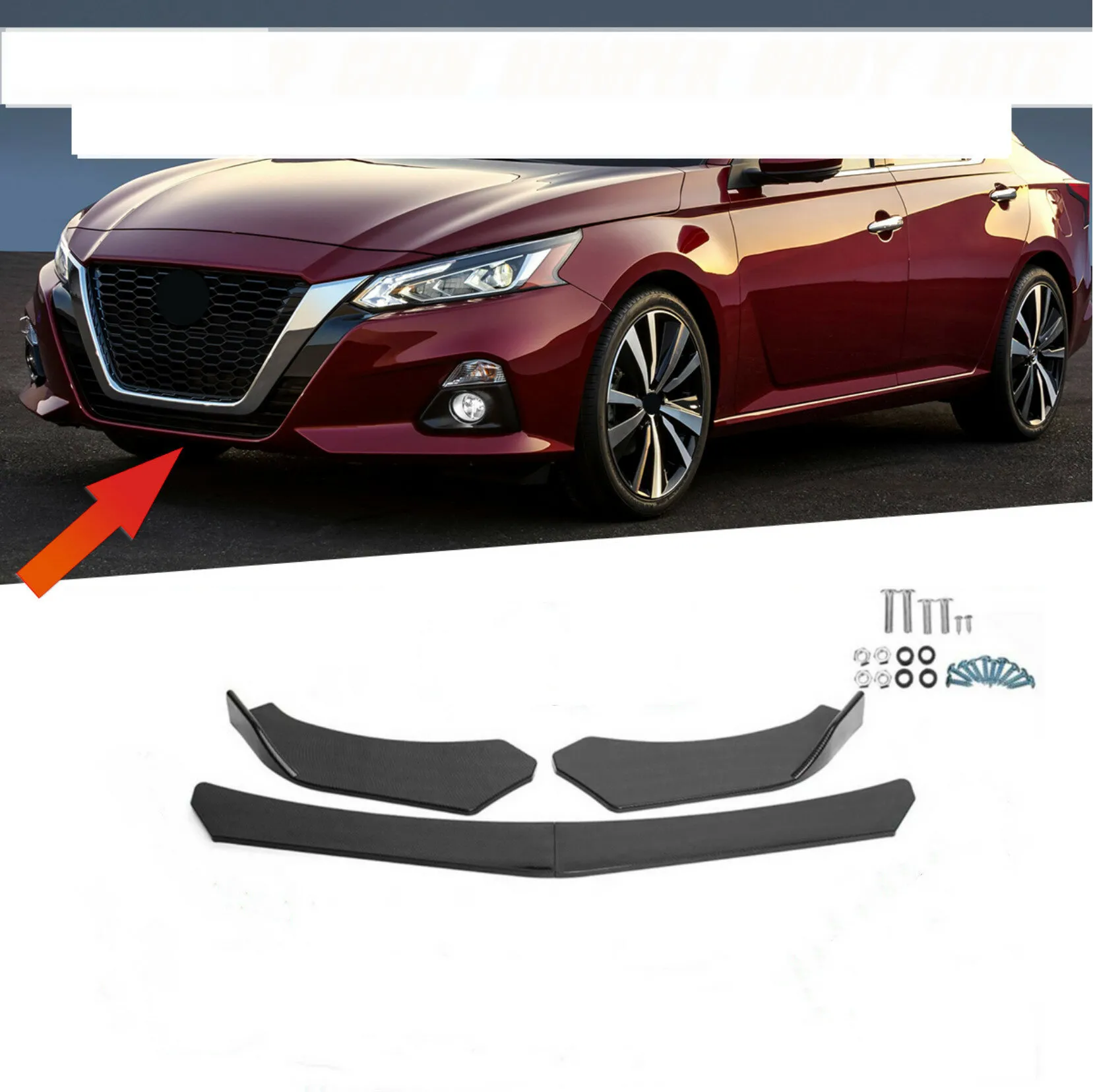 4pcs Kohlefaser Look Spoiler Front Lip Chin Bumper Body Kits für Auto Universal