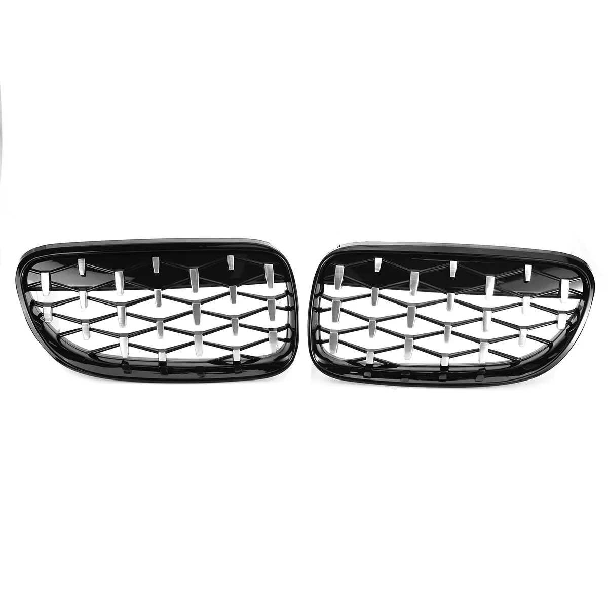Paar Kühlergrill Grill Schwarz Chrom Diamond Meteor Mesh Für BMW E92 E93 2010-2015 R.