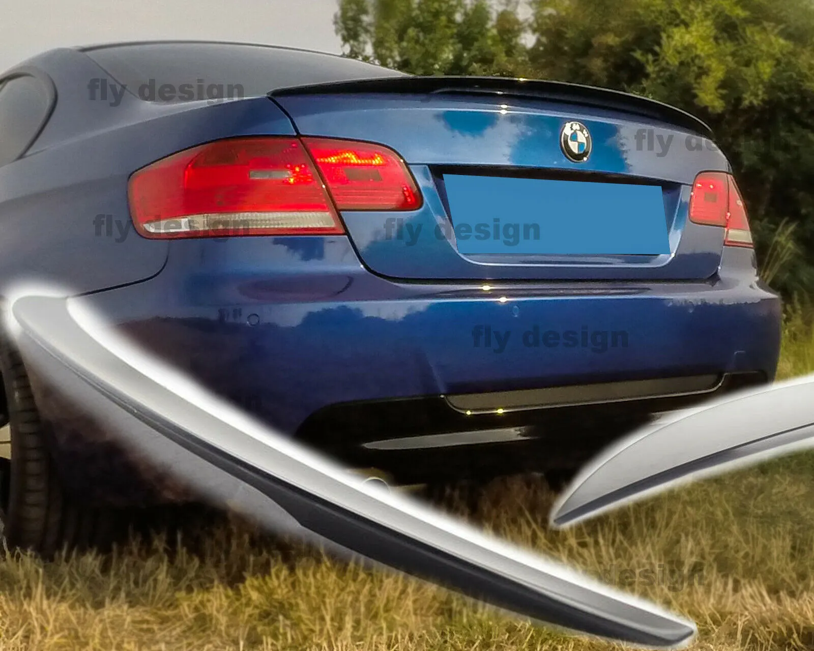 für BMW 3er e90 spoiler abrisskante heck typ performance lackiert saphirschwarz 