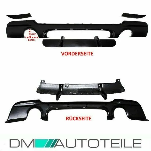 Sport-Performance Heckdiffusor 335i 335d Schwarz passt für BMW E92 E93 M-Paket