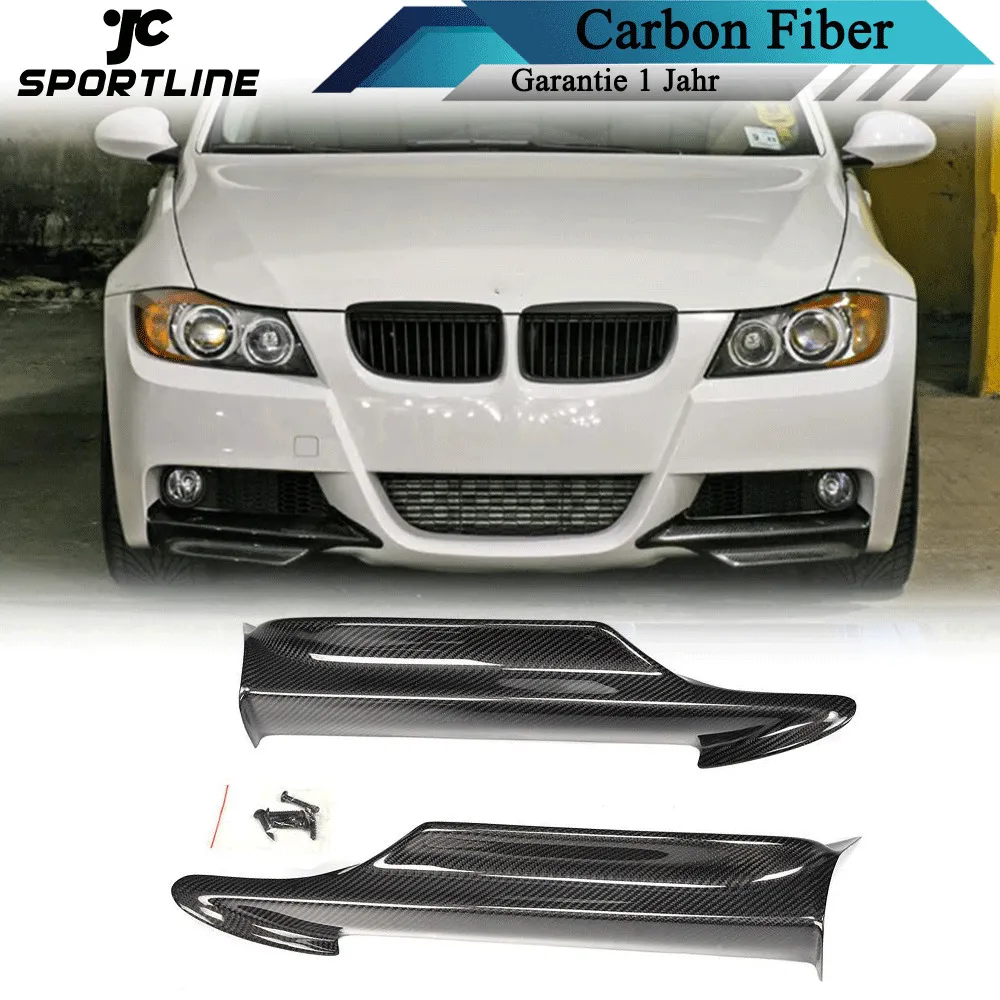 2x Carbon Splitter Flaps Frontlippe Stoßstangen Spoiler für BMW 3er E90 M-Paket 