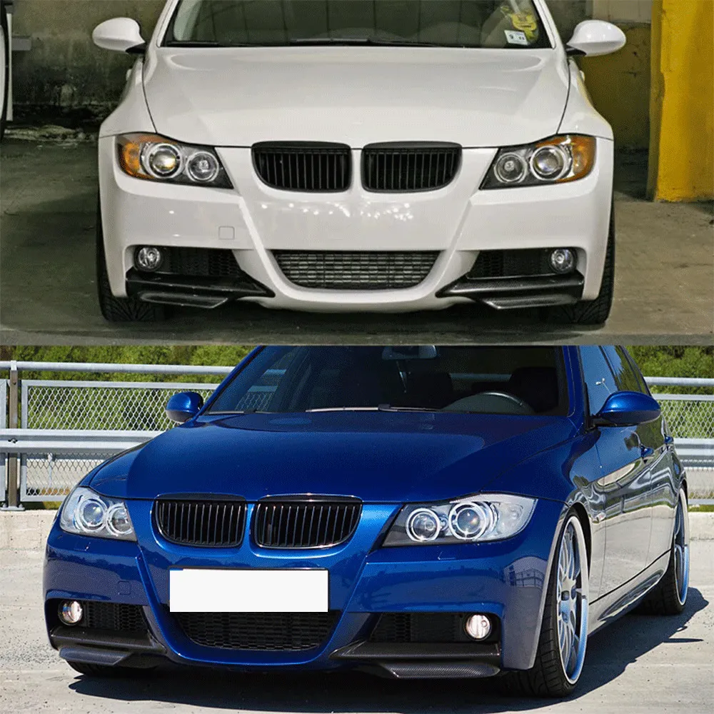 2x Carbon Splitter Flaps Frontlippe Stoßstangen Spoiler für BMW 3er E90 M-Paket 