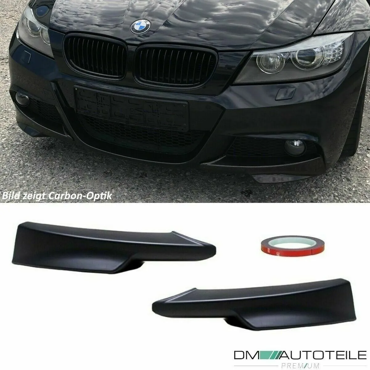 LCI Satz Flaps Stoßstangenspoiler Splitter Lippe passend für BMW E90 E91 LCI