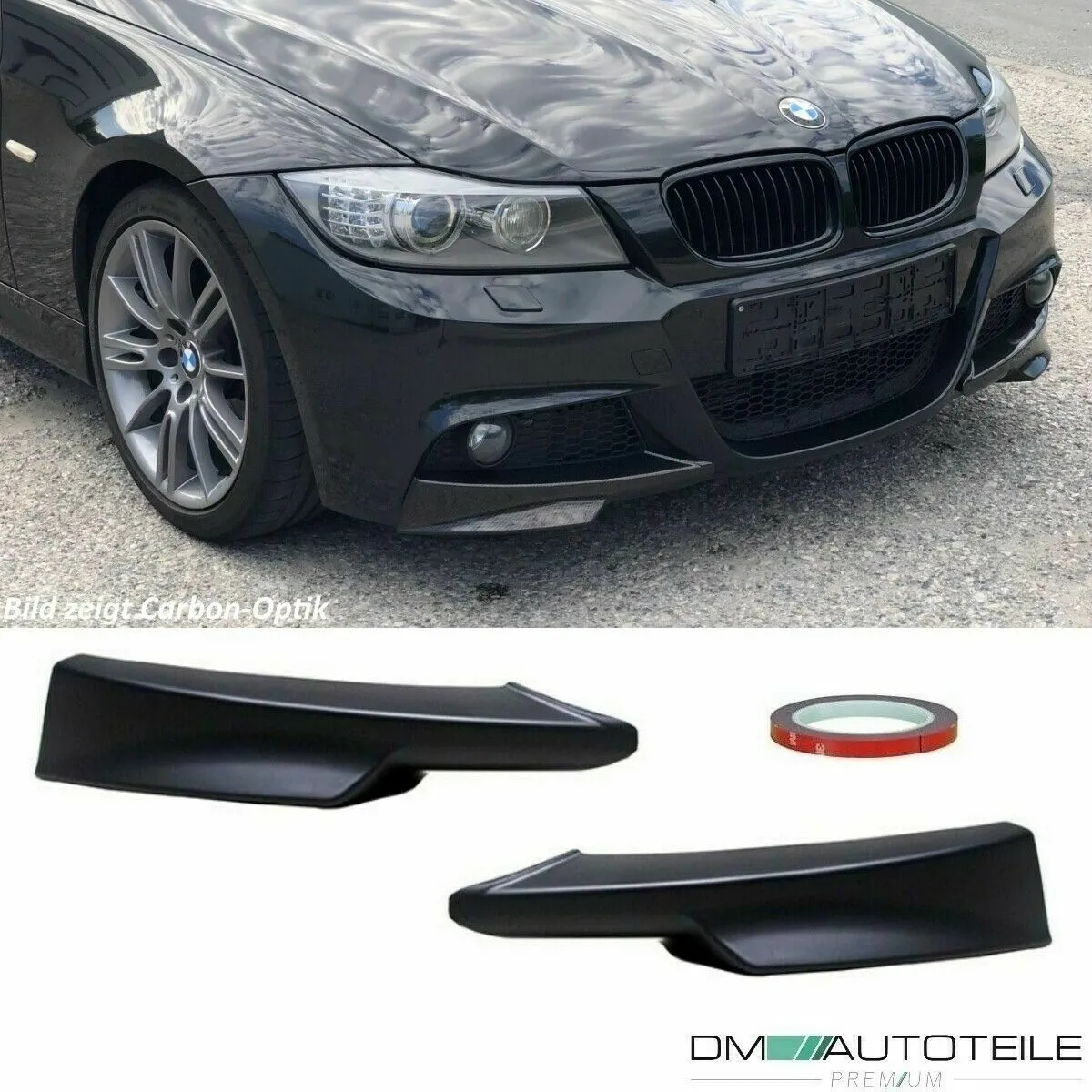 LCI Satz Flaps Stoßstangenspoiler Splitter Lippe passend für BMW E90 E91 LCI