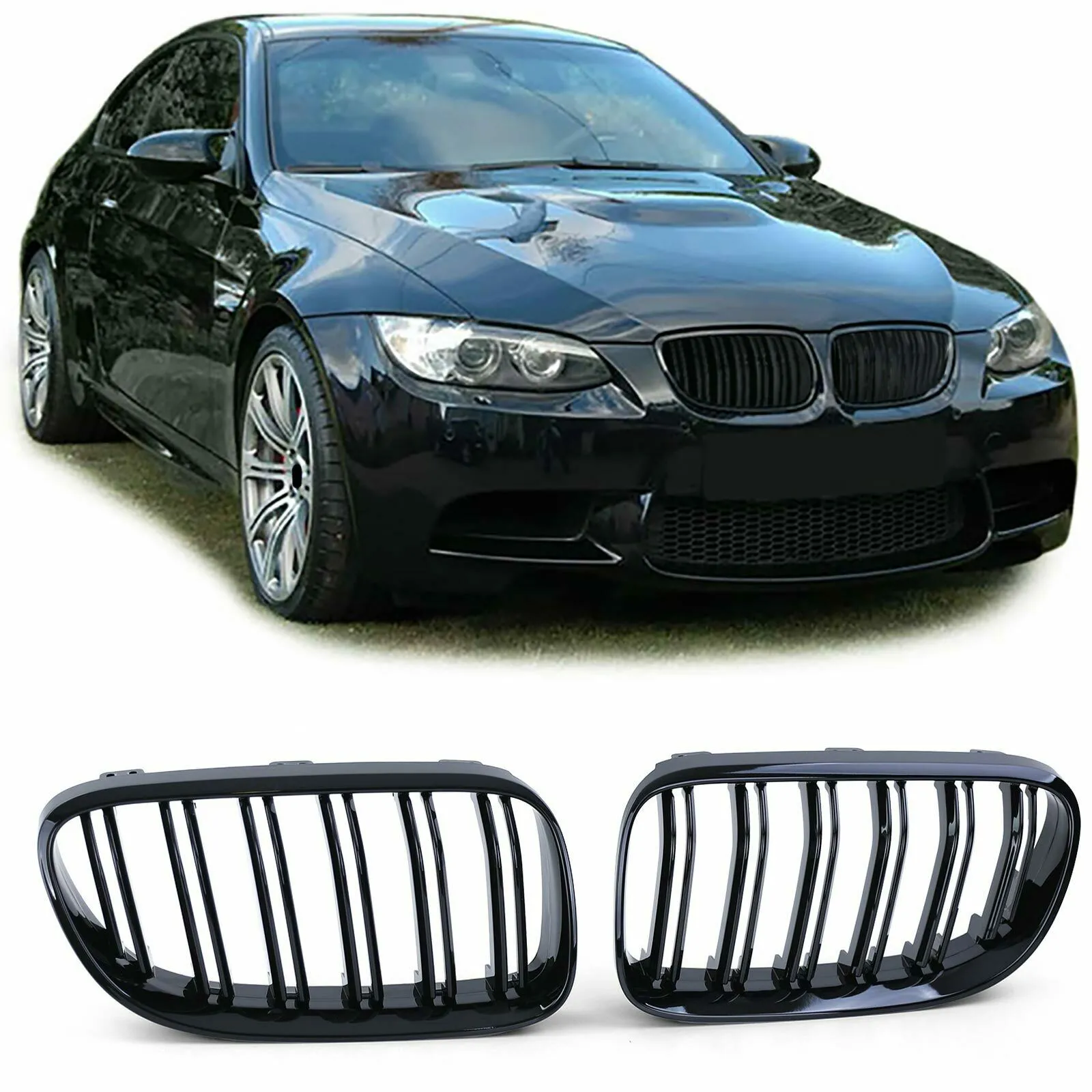 Sport Kühlergrill Doppelsteg Performance Glanz passend für BMW 3er E92 E93 10-13