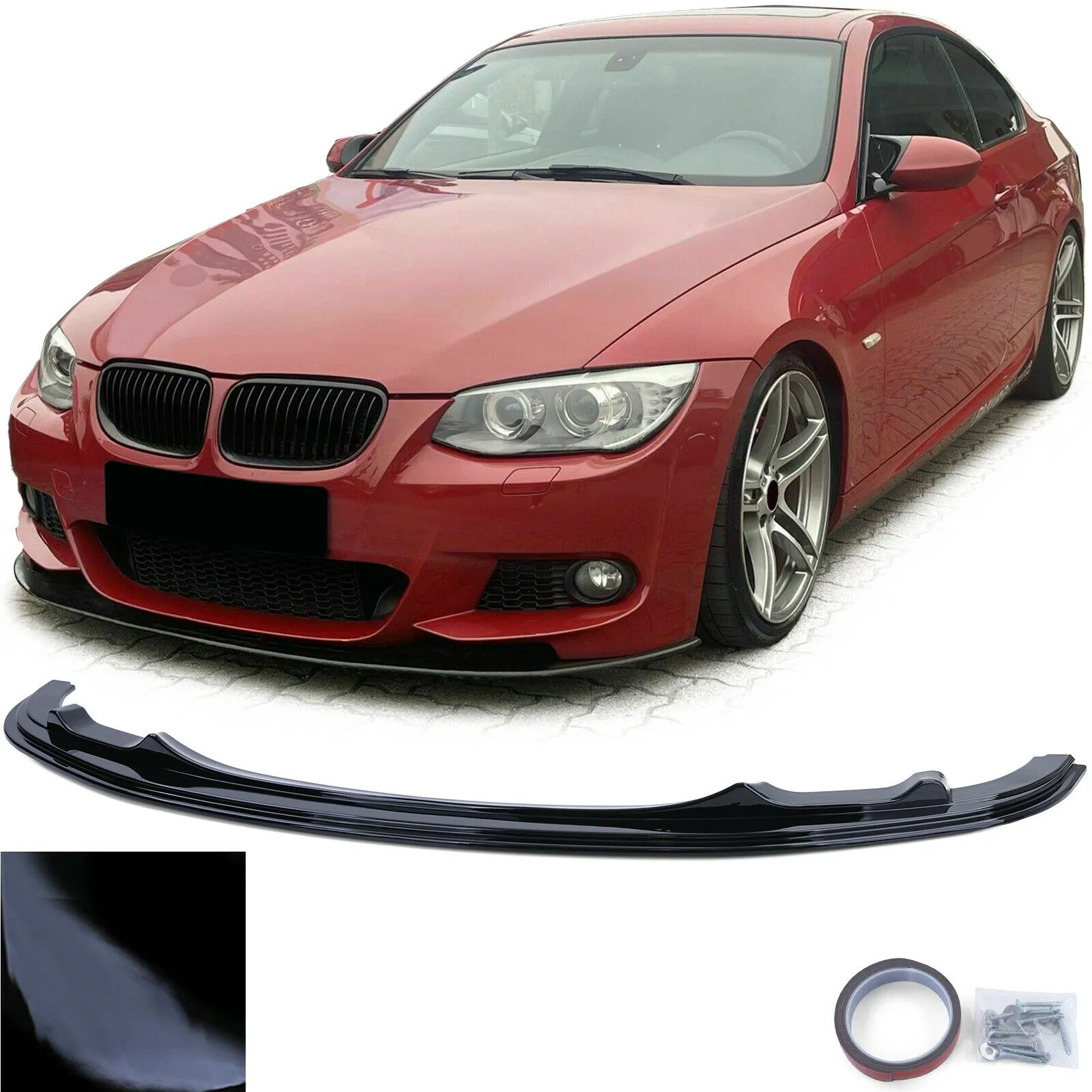 Front Spoiler Lippe Performance Schwarz Glanz passend für BMW 3er E92 E93 10-13