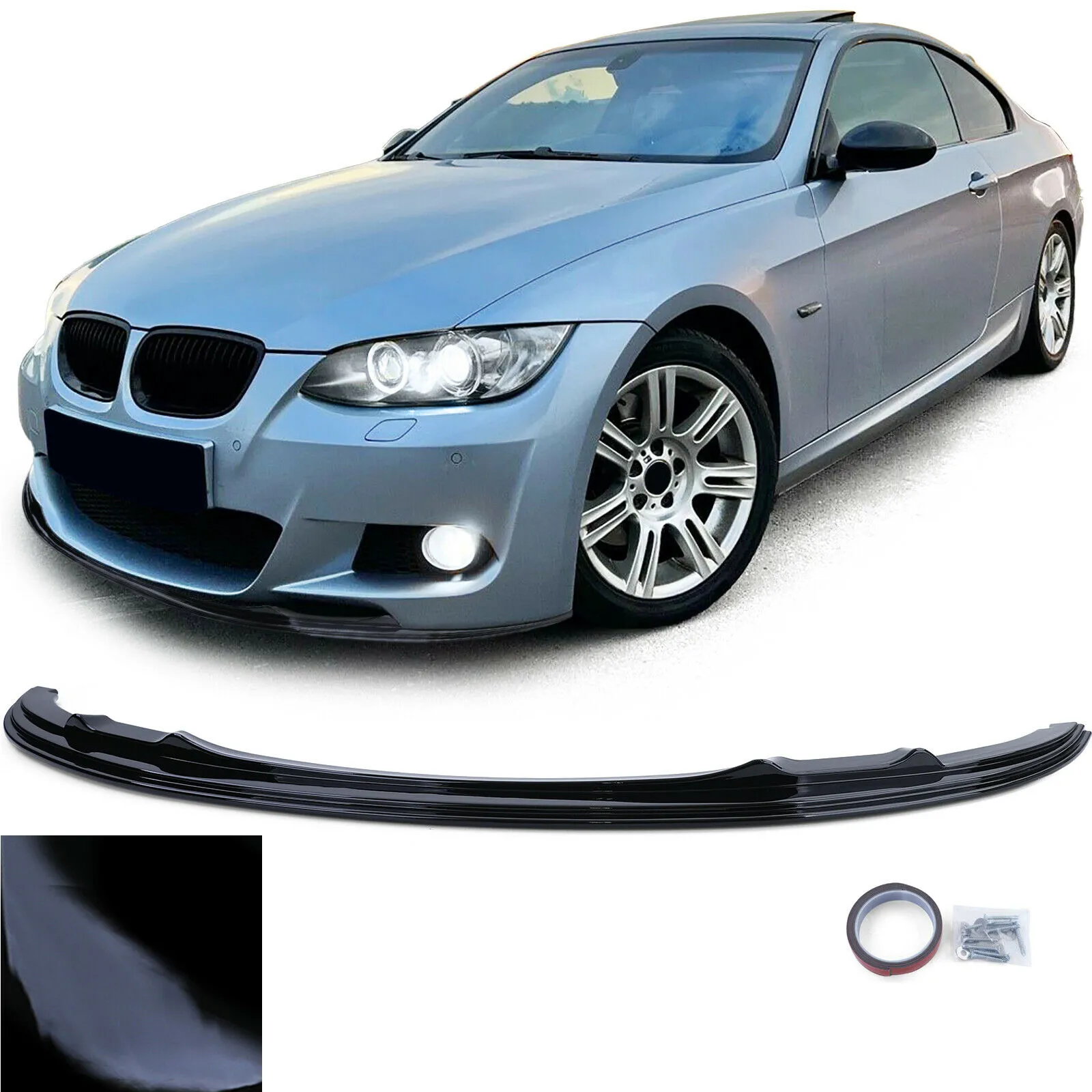 Front Spoiler Lippe Performance Schwarz Glanz passend für BMW 3er E92 E93 06-10