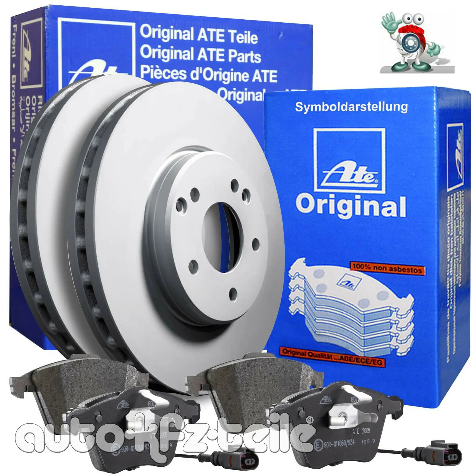 ATE BREMSENKIT BMW 1er E81 3er E90 E91 E92 E93 HINTEN Ø 300  WAKO ab Bj. 03.2010