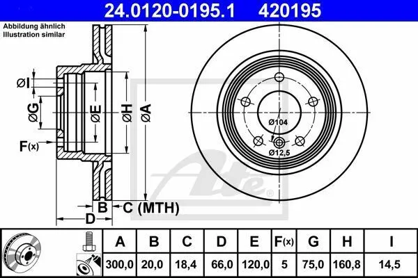 ATE BREMSENKIT BMW 1er E81 3er E90 E91 E92 E93 HINTEN Ø 300  WAKO ab Bj. 03.2010