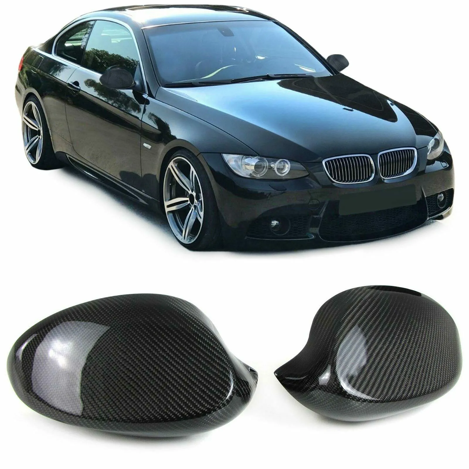 Echt Carbon Spiegelkappen Spiegelcover passend für BMW 3er E92 Coupe E93 06-10