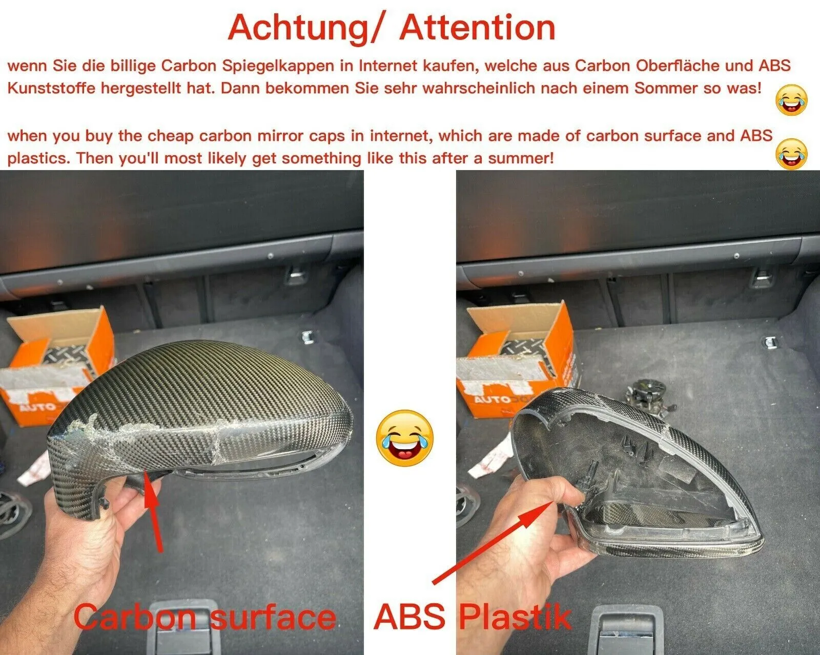 Voll Carbon Echt Carbon Spiegelkappen Hülle passend für BMW E92 E90 E91 E93 M3