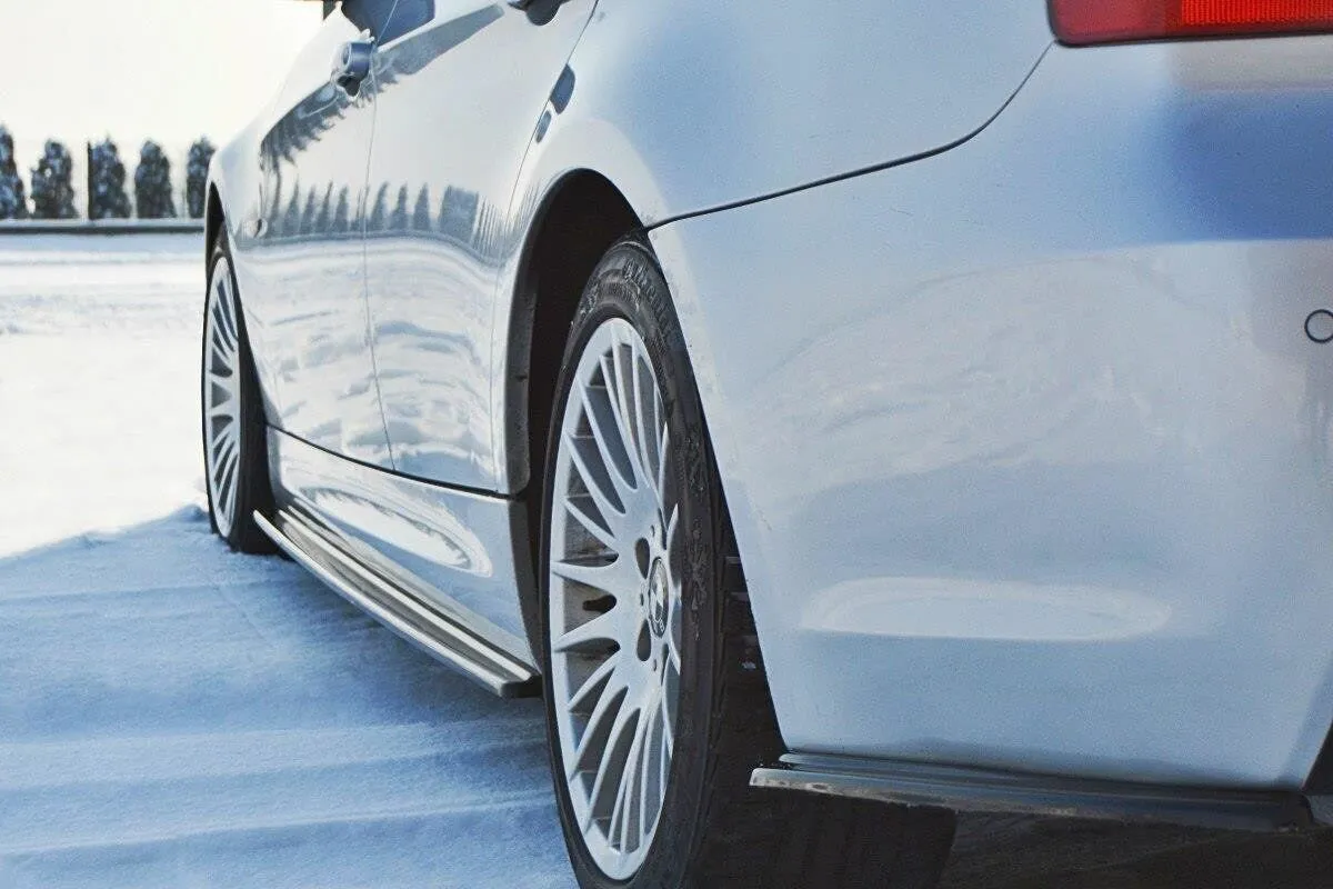 Seitenschweller Ansatz Cup Leisten für BMW 3er E90/91 M Paket schwarz matt