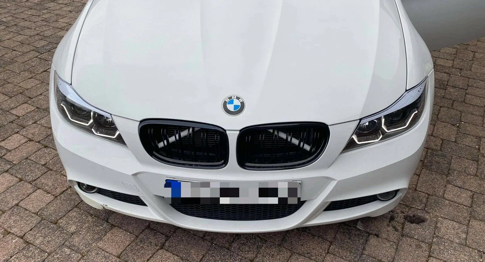 3D Led Angel Eyes Scheinwerfer Set schwarz für BMW 3er E90 E91 BJ 05 - 08 Neu!
