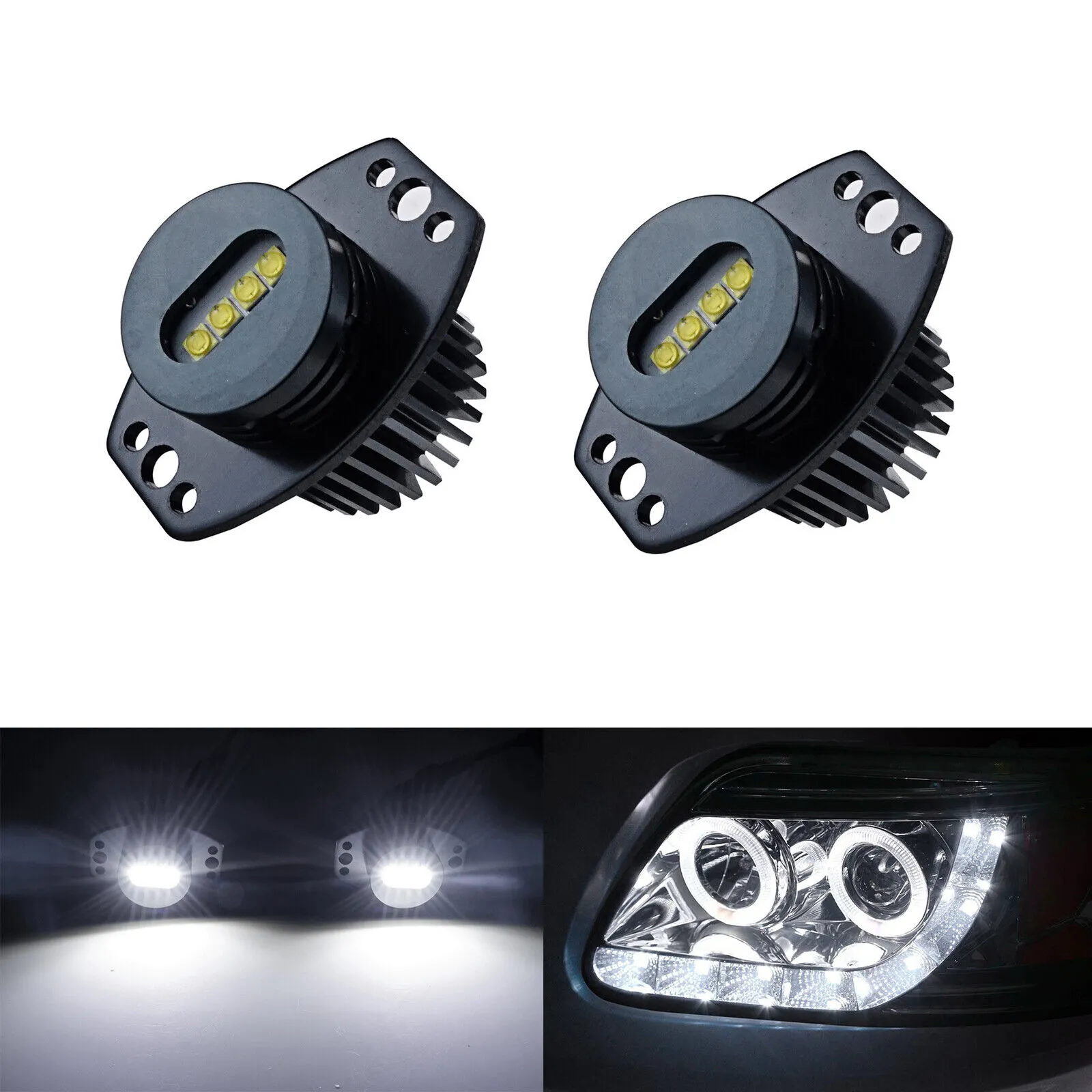 Für BMW E90 E91 2004-2008 40W LED Marker Angel Eyes Standlicht Scheinwerfer Weiß
