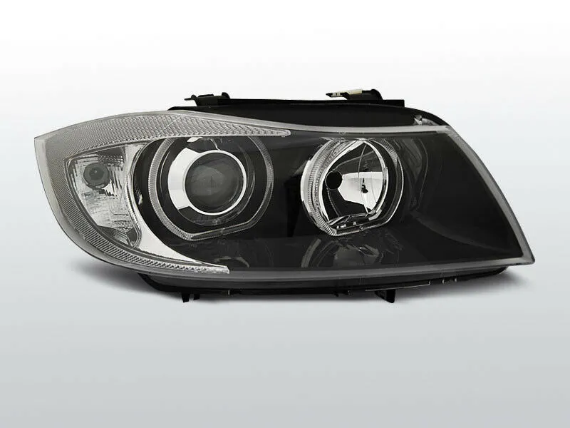 Für BMW E90/E91 03.05-08.08 - LED Angel Eyes Scheinwerfer in schwarz